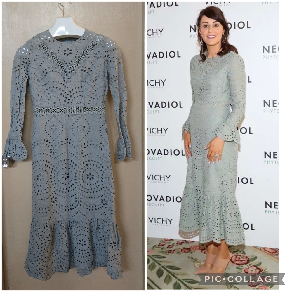 "ASOS" SageCottage-Core Eyelet Lace Dress